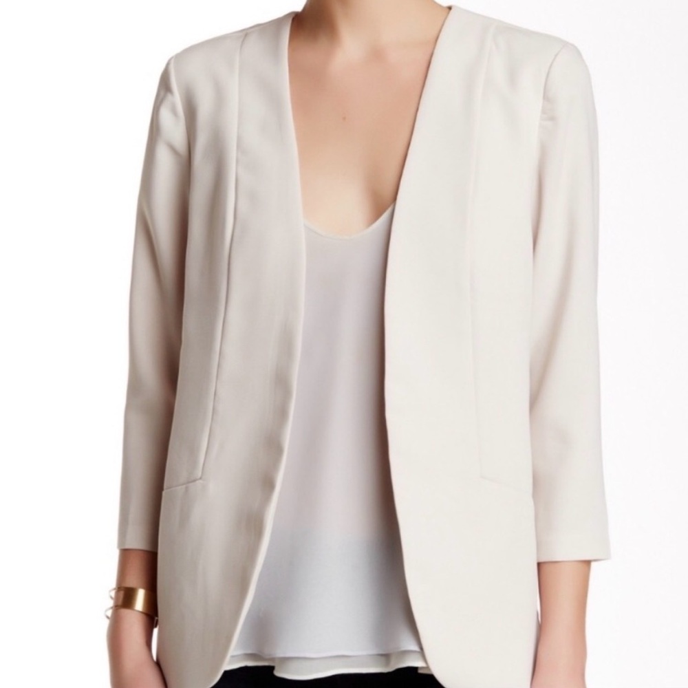 Harlowe & Graham Cream Open Blazer